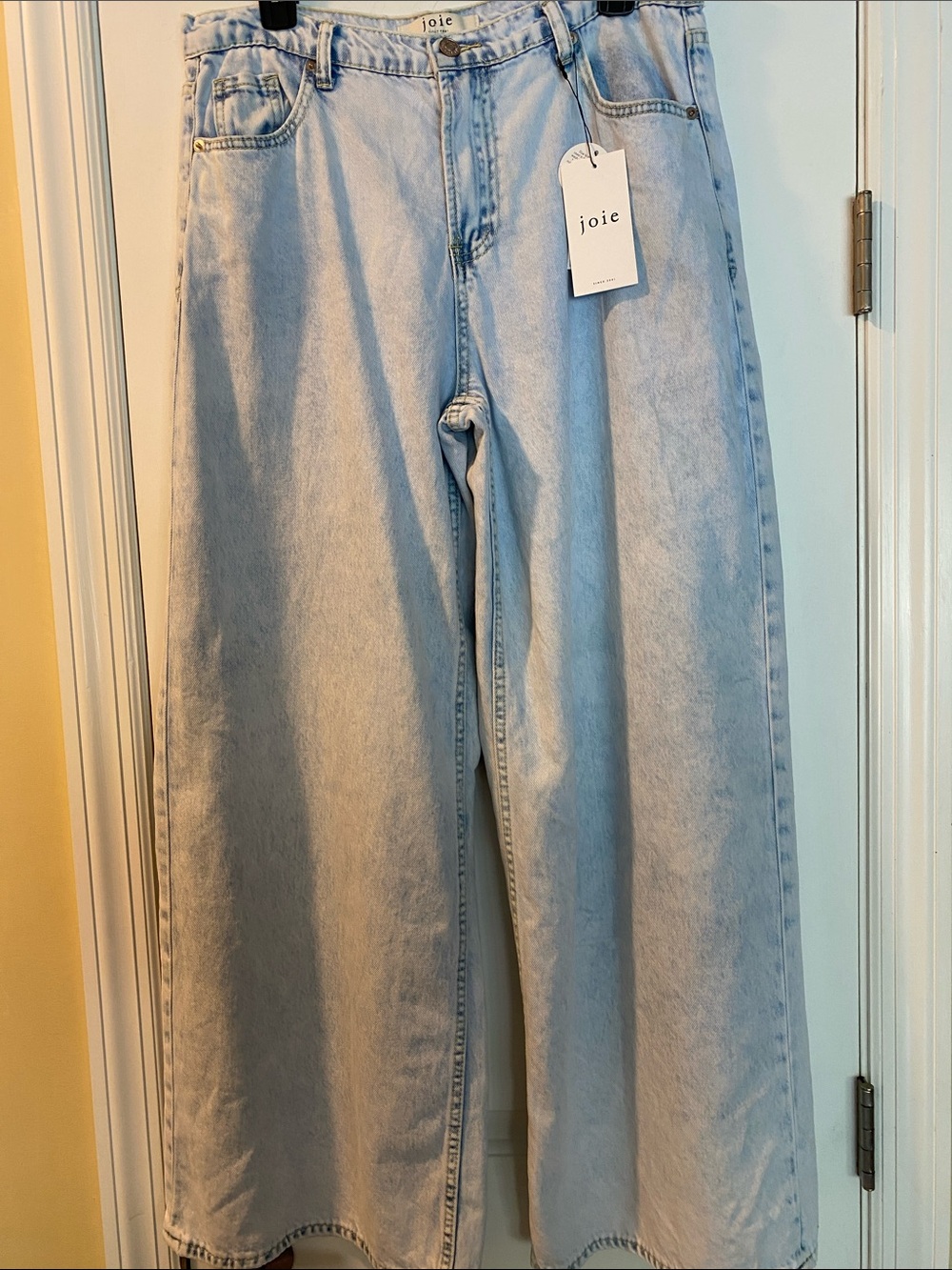 Joie Cotton Stretch Baby Blue Wide Leg Jeans NWT